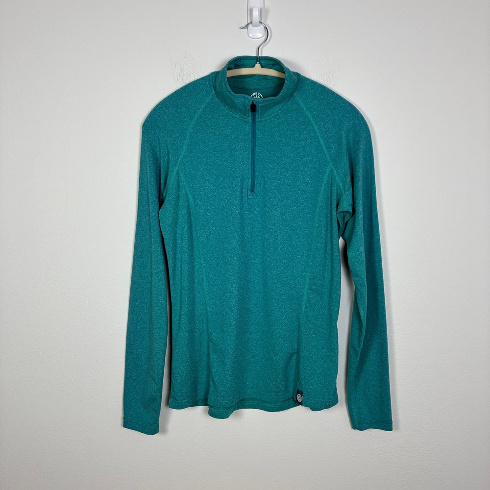 REI Co-Op Quarter Zip Pullover Teal Heather Long Sleeve Active Top Women's M